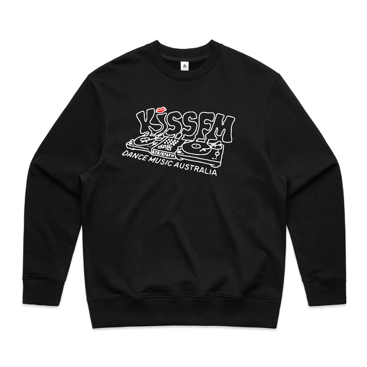 Kiss Fm Decks Crew Neck - Black